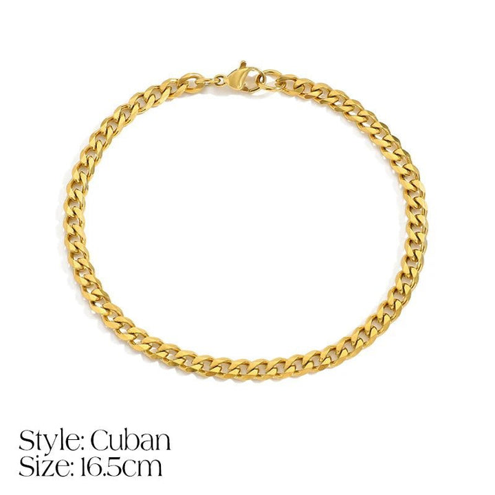 BowLift | Dainty Cuban Figaro Chain Letter Initial Bracelet