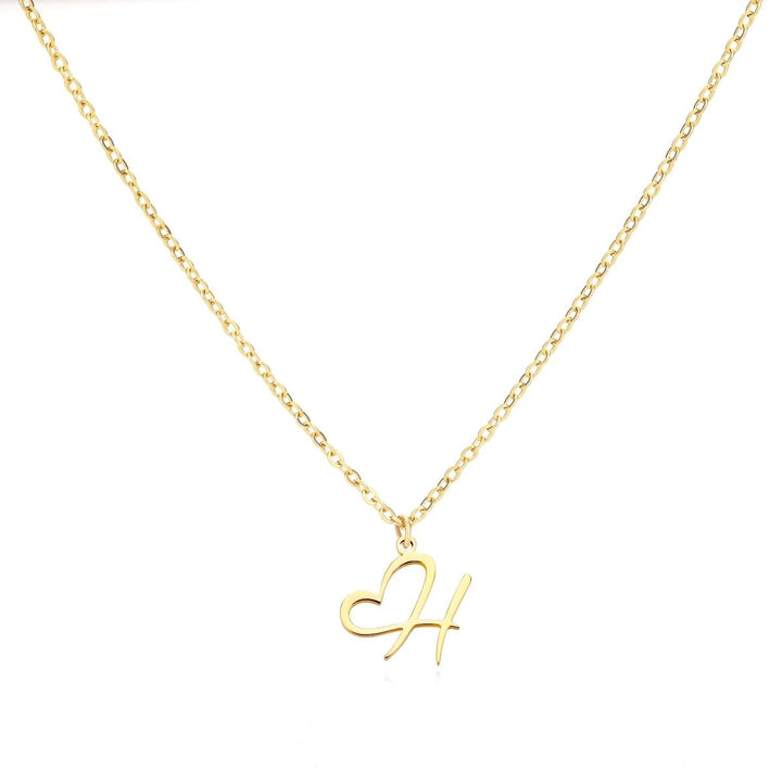 BowLift | Dainty Heart Letter Initial Necklace