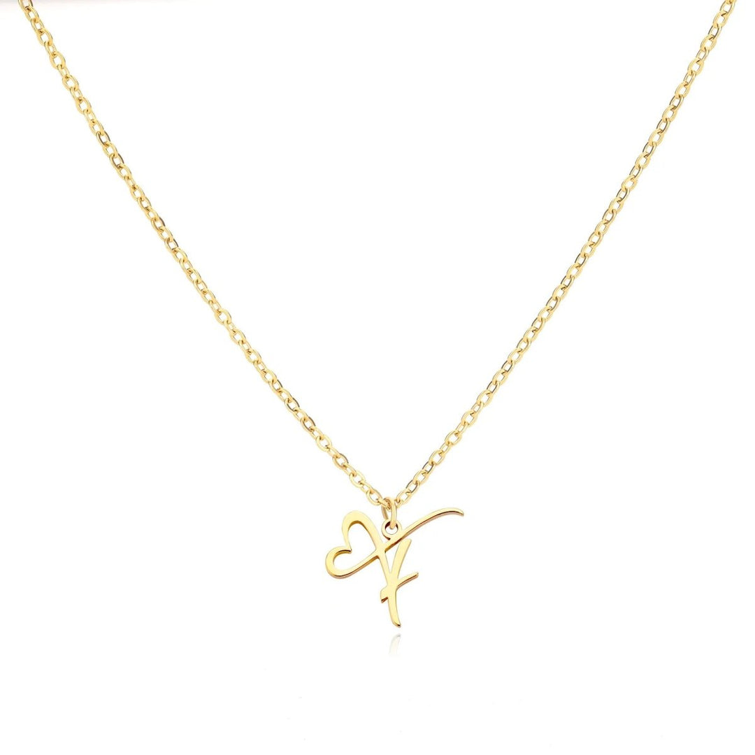 BowLift | Dainty Heart Letter Initial Necklace