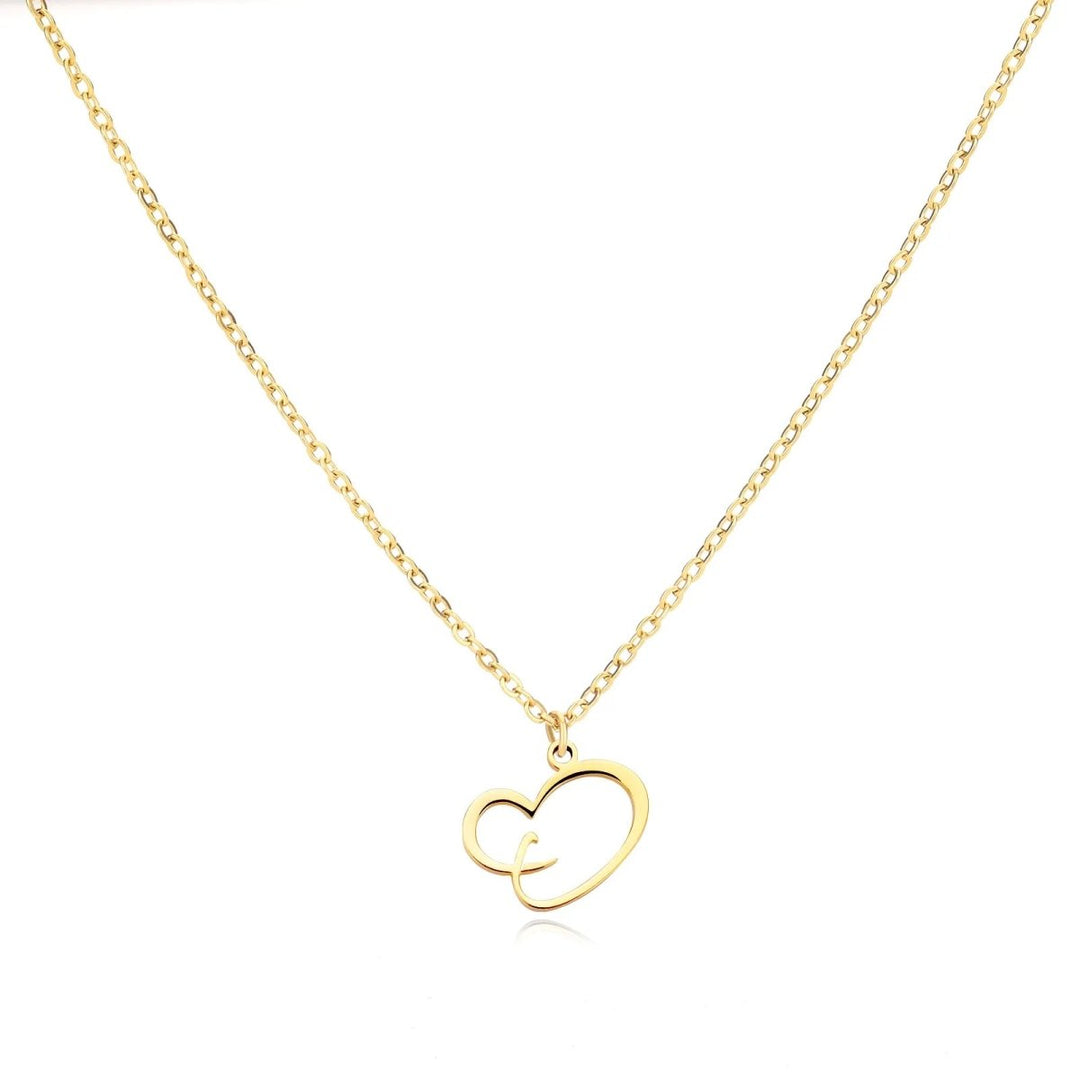 BowLift | Dainty Heart Letter Initial Necklace