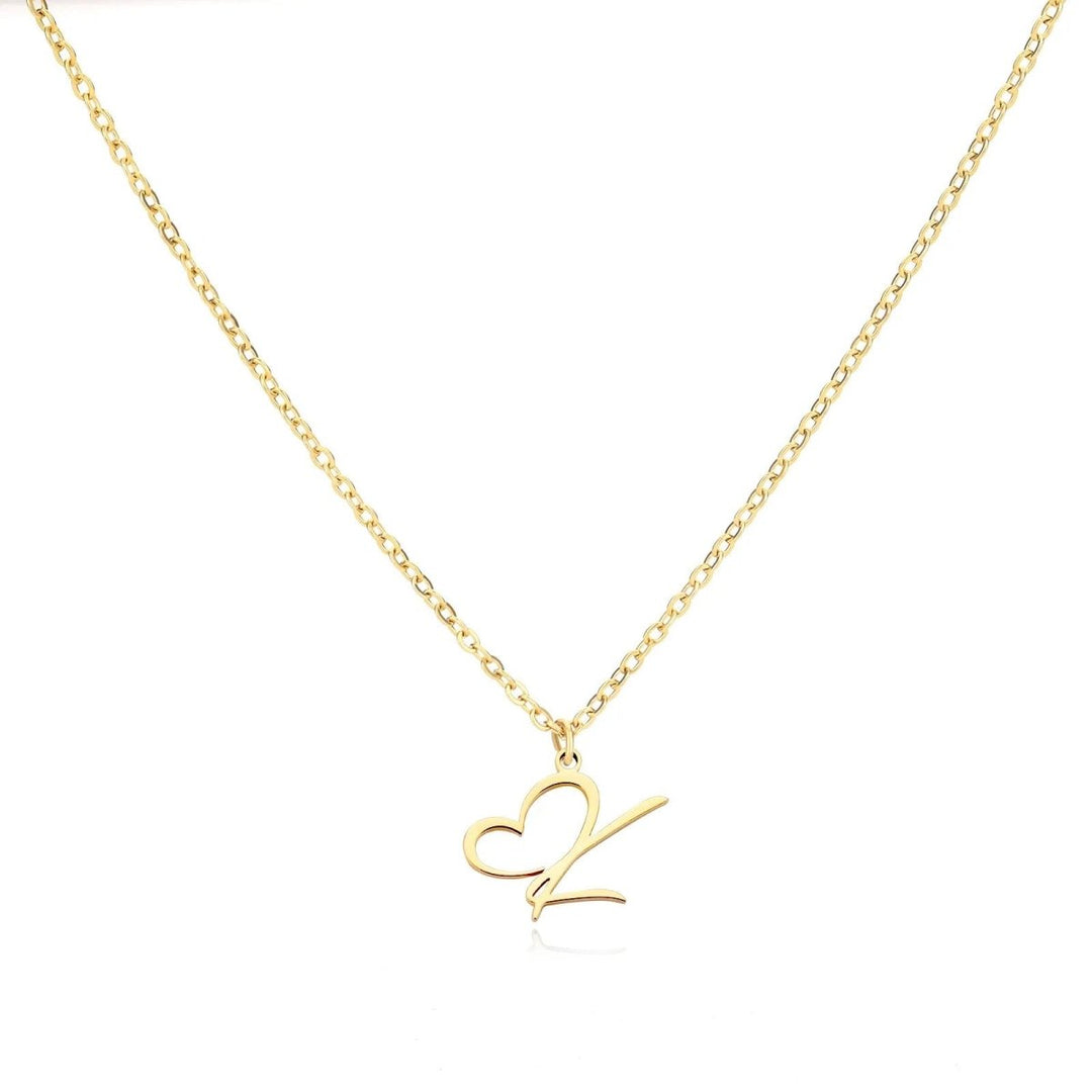 BowLift | Dainty Heart Letter Initial Necklace