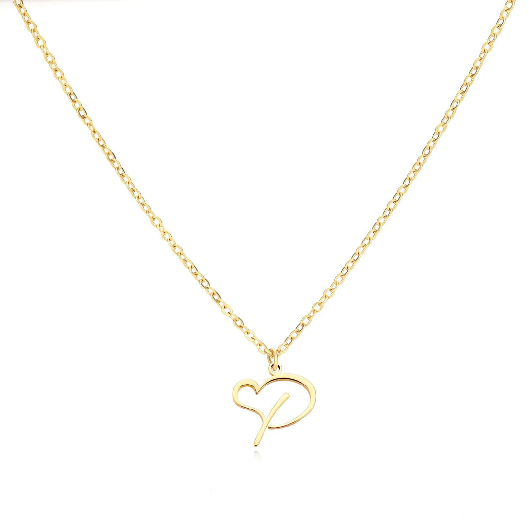 BowLift | Dainty Heart Letter Initial Necklace