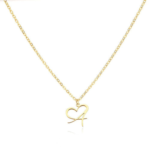 BowLift | Dainty Heart Letter Initial Necklace