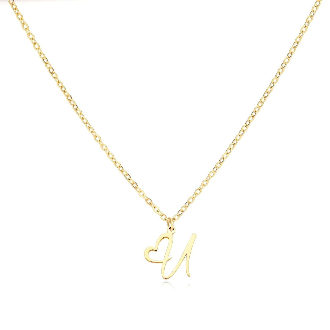 BowLift | Dainty Heart Letter Initial Necklace