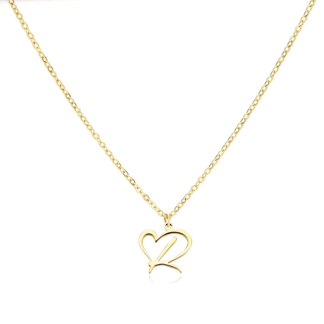 BowLift | Dainty Heart Letter Initial Necklace