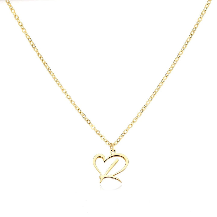 BowLift | Dainty Heart Letter Initial Necklace