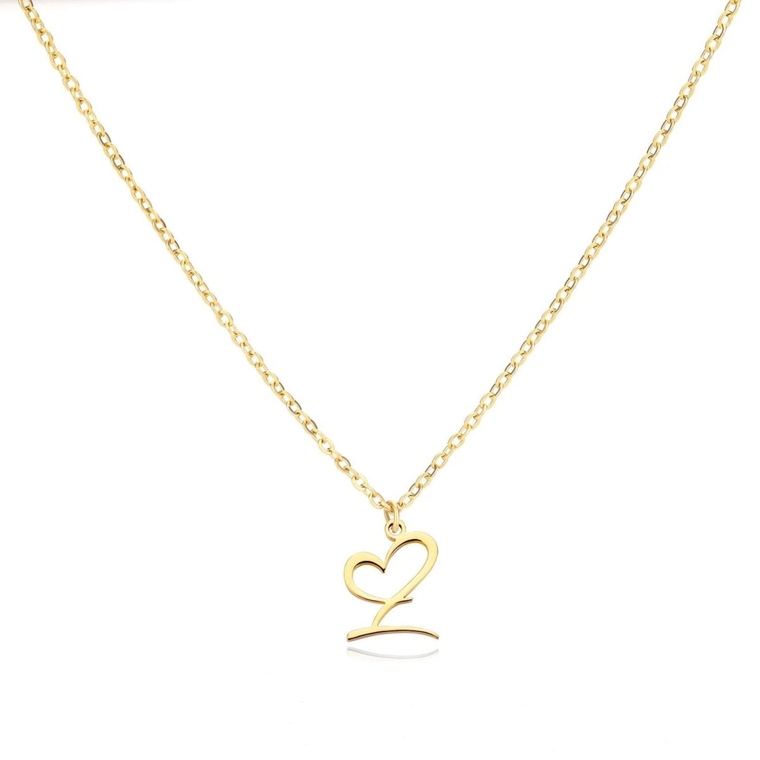 BowLift | Dainty Heart Letter Initial Necklace