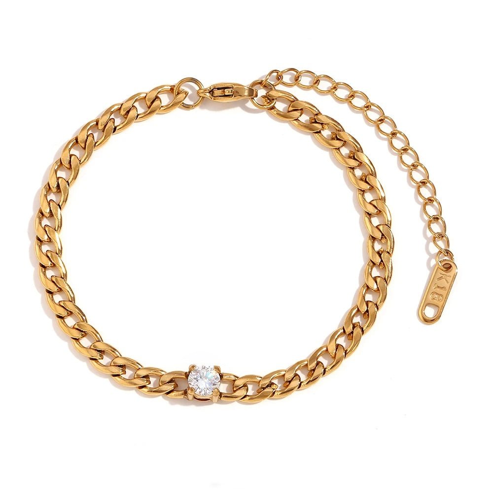 BowLift | Dainty Diamond Set Gold Cuban Bracelets