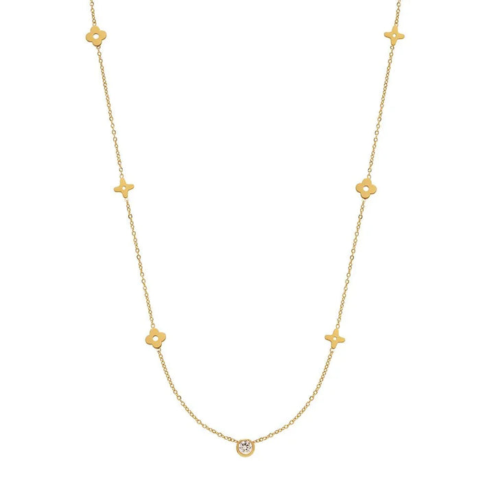 BowLift | Dainty Floral Diamond Centerpiece Necklace