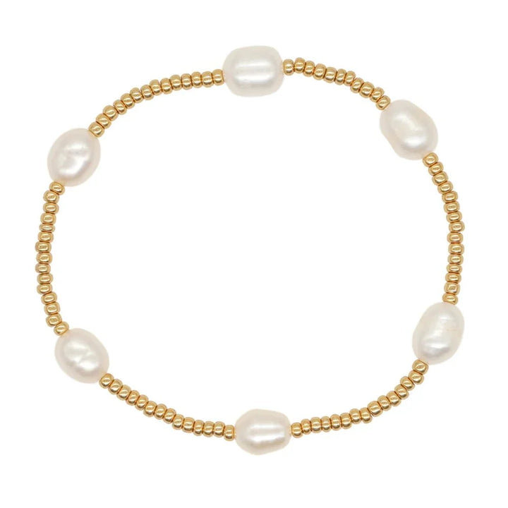BowLift | Dainty Gold Beaded Pearl Bracelets