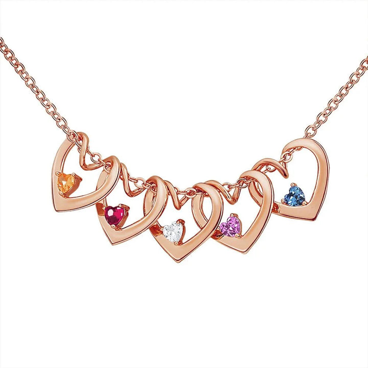 BowLift | Dainty Name & Birthstone Heart Charm Bangle Bracelet & Necklace