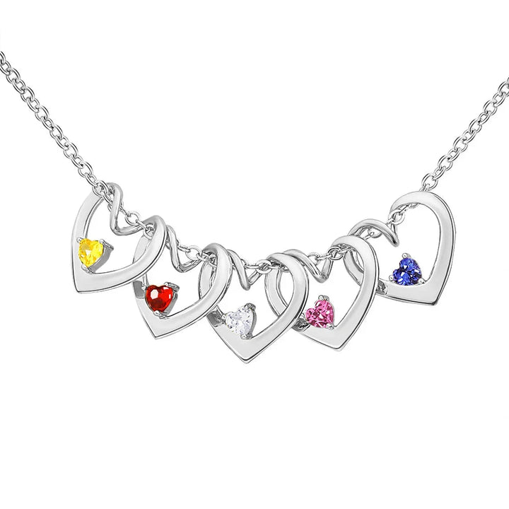 BowLift | Dainty Name & Birthstone Heart Charm Bangle Bracelet & Necklace