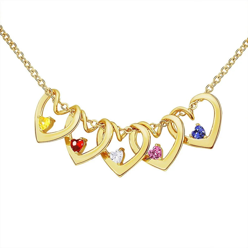 BowLift | Dainty Name & Birthstone Heart Charm Bangle Bracelet & Necklace