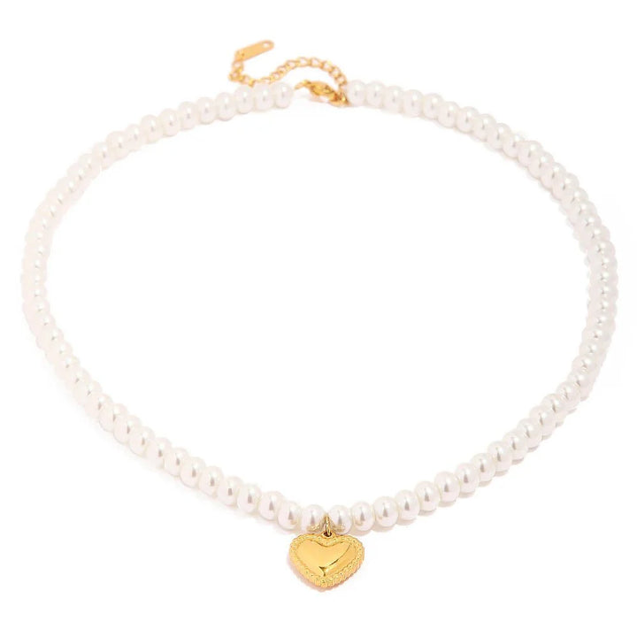 BowLift | Dainty Pearl Golden Heart Necklace