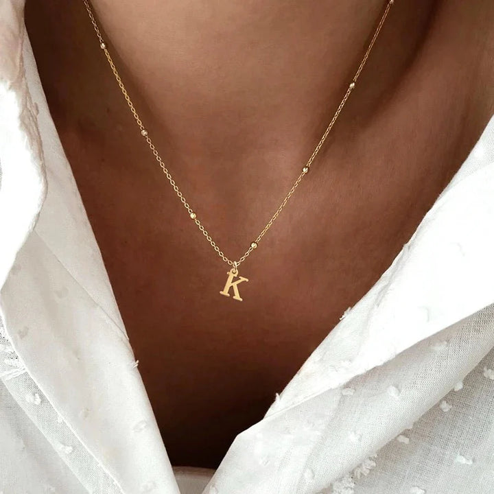 BowLift | Dainty Satellite Chain Letter Initial Necklace