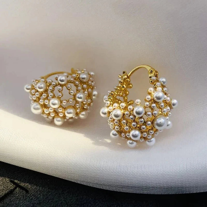 BowLift | Dainty Statement Pearl Hoop Earrings