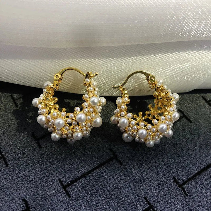 BowLift | Dainty Statement Pearl Hoop Earrings