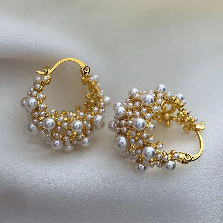 BowLift | Dainty Statement Pearl Hoop Earrings