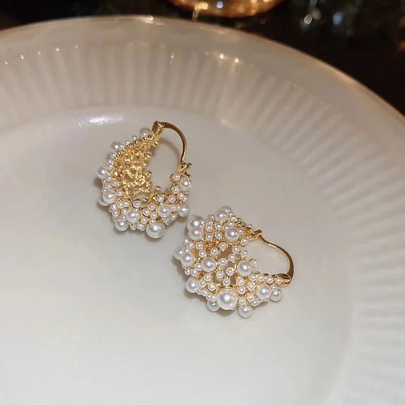 BowLift | Dainty Statement Pearl Hoop Earrings