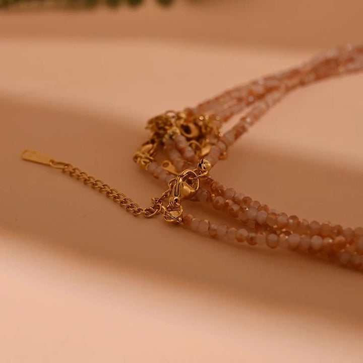 BowLift | Dainty Stone Beaded Initial Necklace
