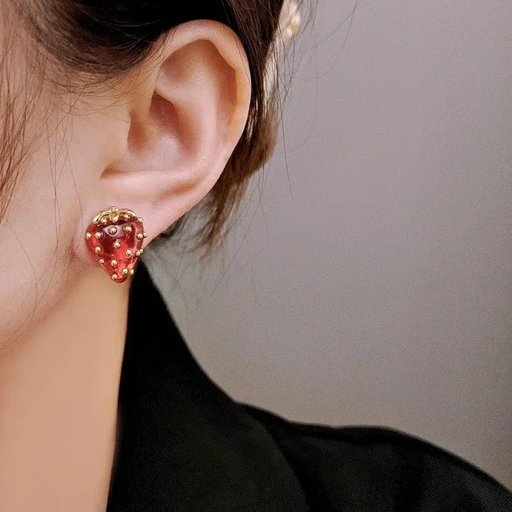 BowLift | Dainty Strawberry Grace Stud Earrings