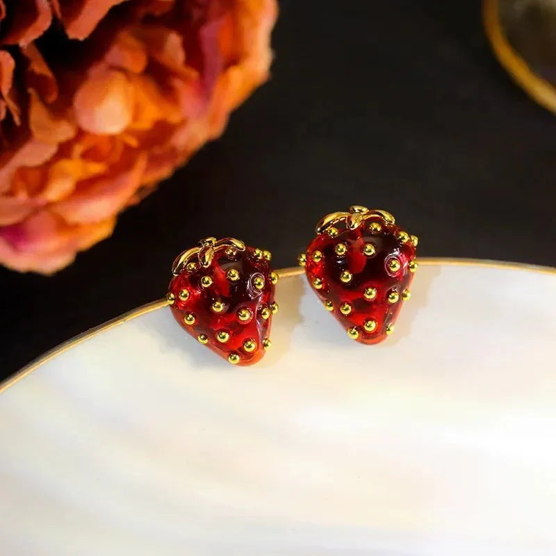 BowLift | Dainty Strawberry Grace Stud Earrings