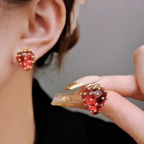 BowLift | Dainty Strawberry Grace Stud Earrings