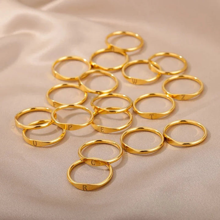 BowLift | Dainty Thin Letter Initial Ring