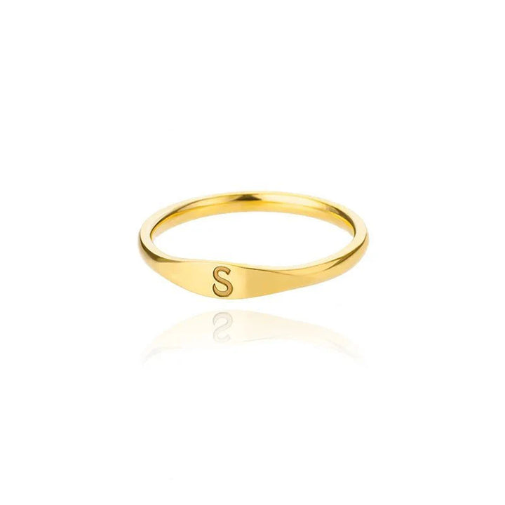 BowLift | Dainty Thin Letter Initial Ring