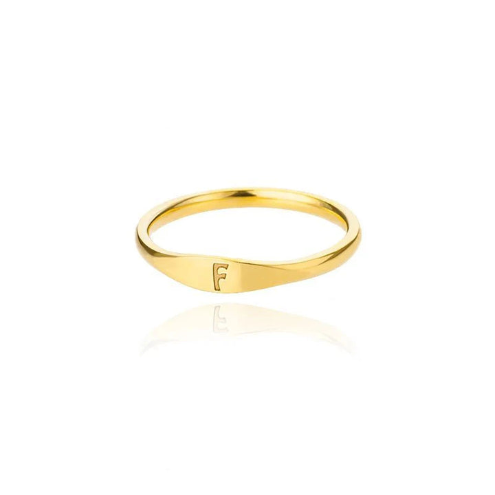 BowLift | Dainty Thin Letter Initial Ring