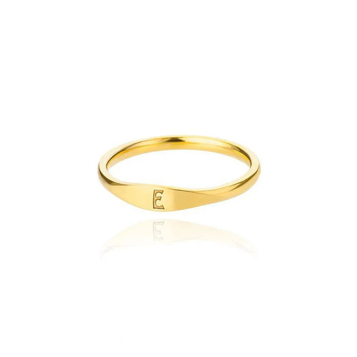 BowLift | Dainty Thin Letter Initial Ring