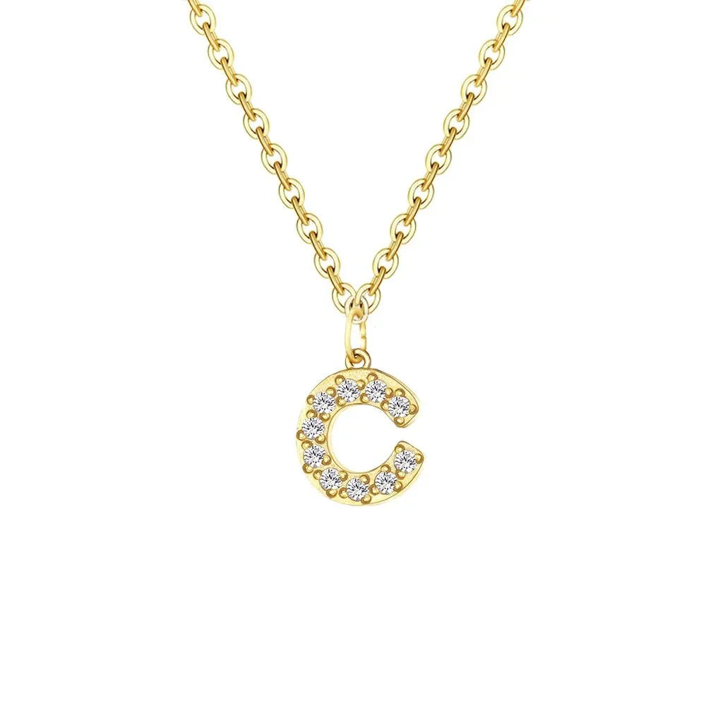BowLift | Dainty Zircon Letter Initial, Number, Symbol Chain Necklace