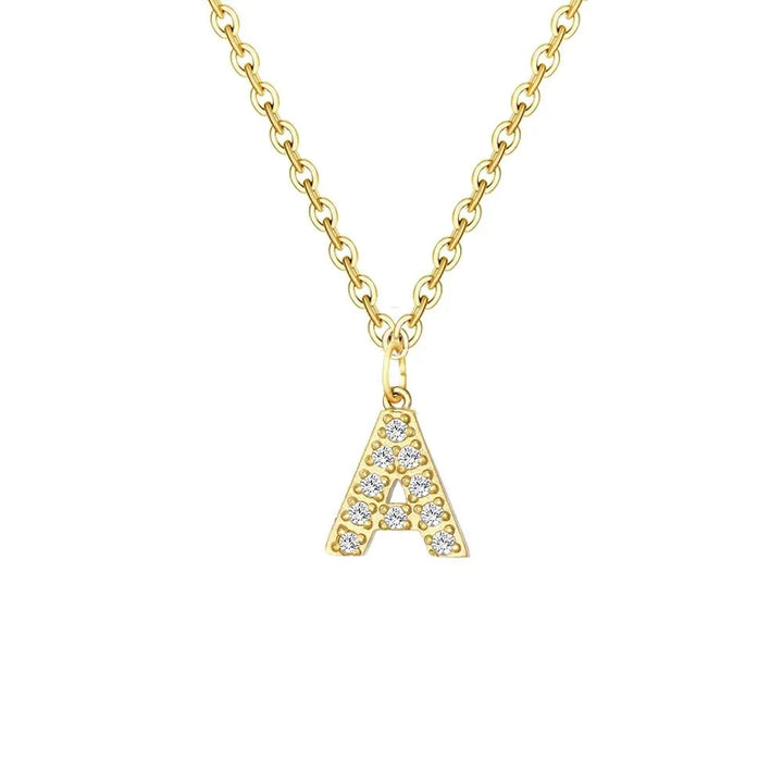BowLift | Dainty Zircon Letter Initial, Number, Symbol Chain Necklace