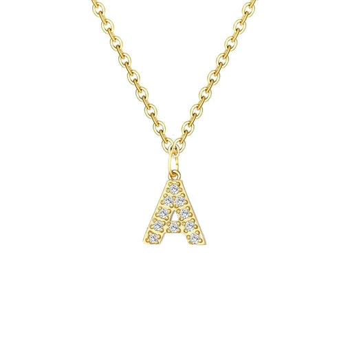 BowLift | Dainty Zircon Letter Initial, Number, Symbol Chain Necklace