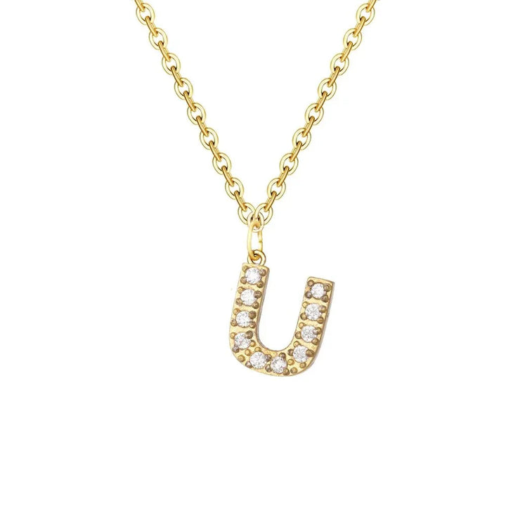 BowLift | Dainty Zircon Letter Initial, Number, Symbol Chain Necklace