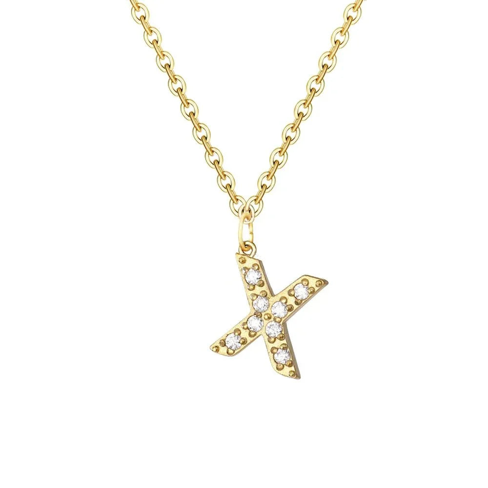 BowLift | Dainty Zircon Letter Initial, Number, Symbol Chain Necklace