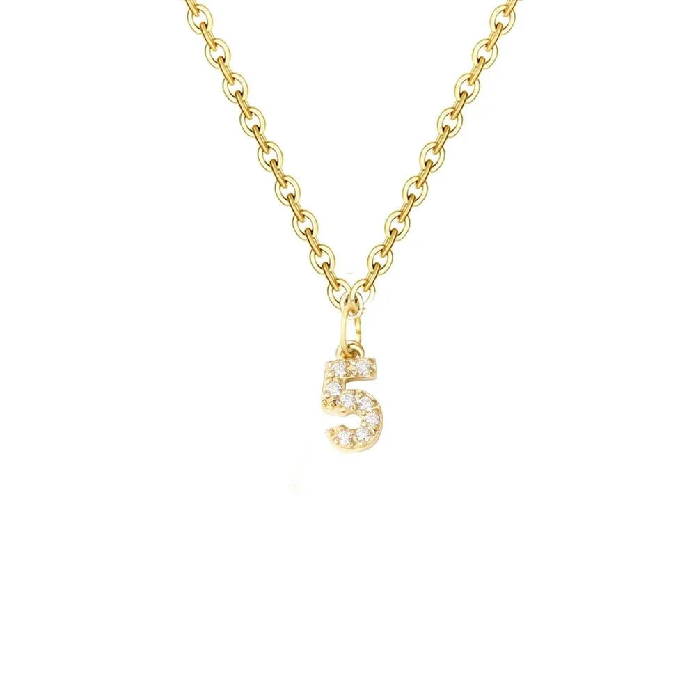 BowLift | Dainty Zircon Letter Initial, Number, Symbol Chain Necklace