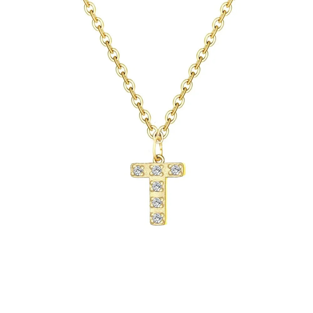 BowLift | Dainty Zircon Letter Initial, Number, Symbol Chain Necklace