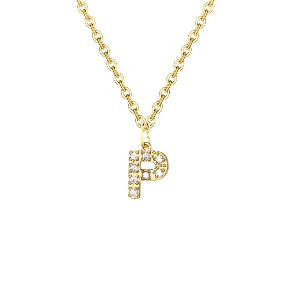 BowLift | Dainty Zircon Letter Initial, Number, Symbol Chain Necklace