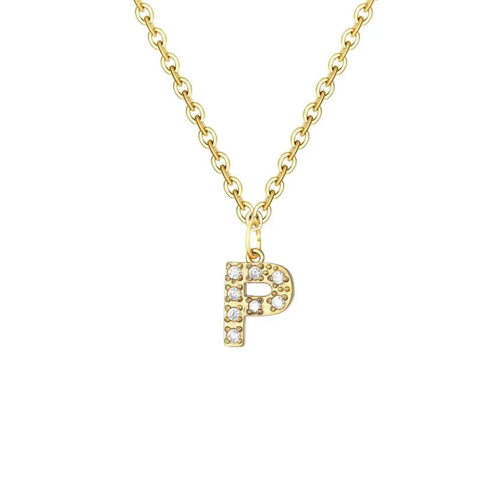 BowLift | Dainty Zircon Letter Initial, Number, Symbol Chain Necklace