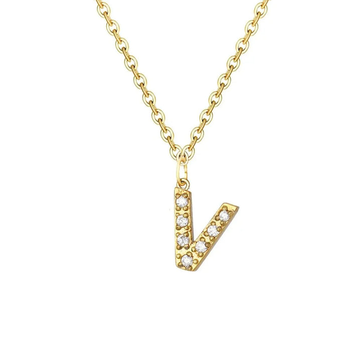 BowLift | Dainty Zircon Letter Initial, Number, Symbol Chain Necklace