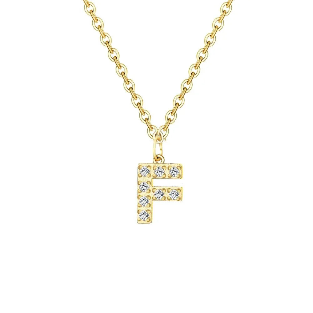 BowLift | Dainty Zircon Letter Initial, Number, Symbol Chain Necklace
