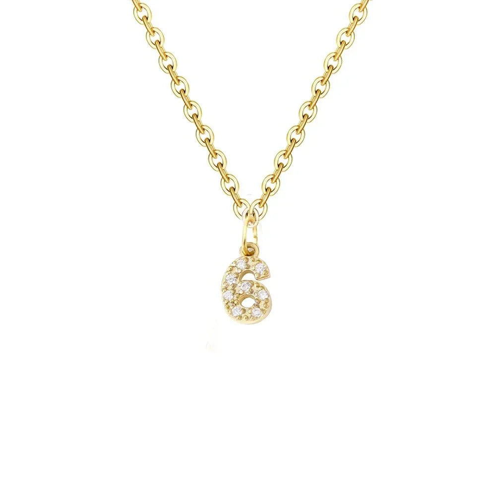 BowLift | Dainty Zircon Letter Initial, Number, Symbol Chain Necklace