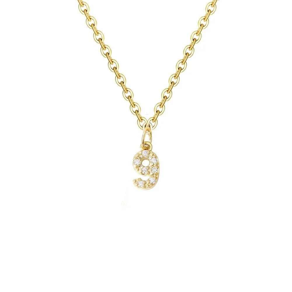 BowLift | Dainty Zircon Letter Initial, Number, Symbol Chain Necklace