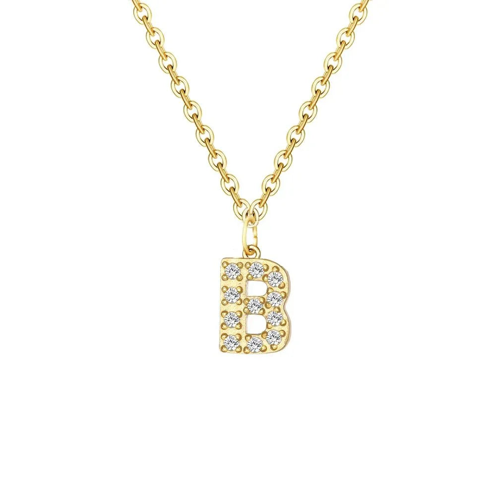 BowLift | Dainty Zircon Letter Initial, Number, Symbol Chain Necklace