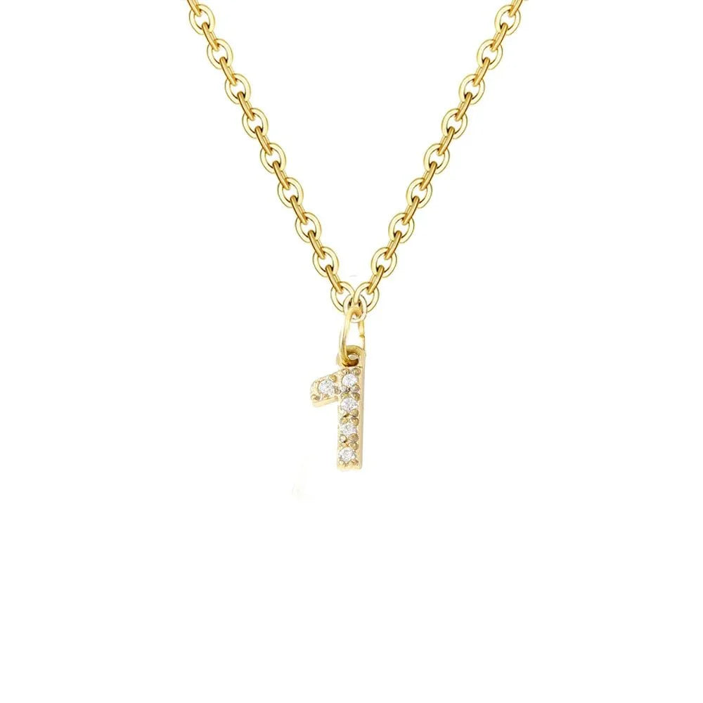BowLift | Dainty Zircon Letter Initial, Number, Symbol Chain Necklace
