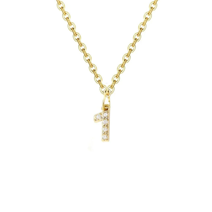 BowLift | Dainty Zircon Letter Initial, Number, Symbol Chain Necklace