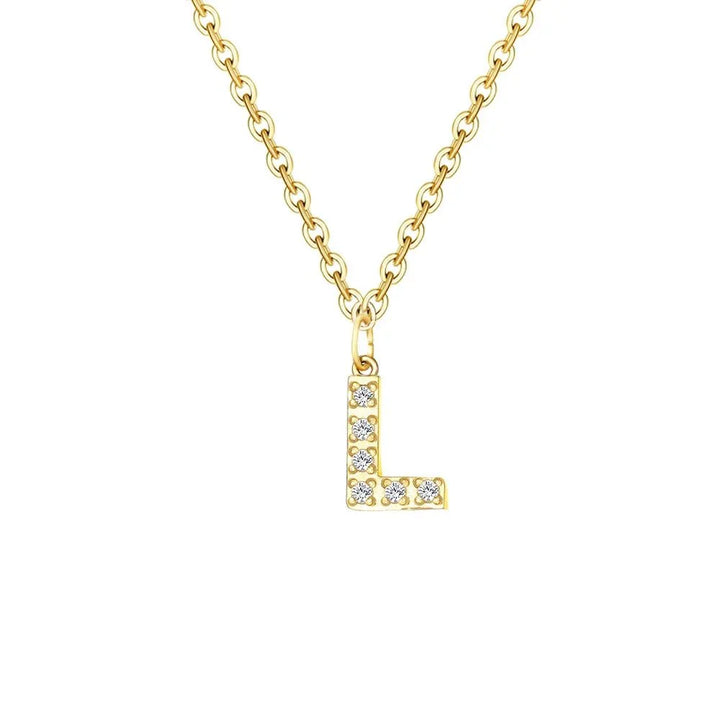BowLift | Dainty Zircon Letter Initial, Number, Symbol Chain Necklace