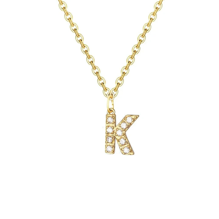 BowLift | Dainty Zircon Letter Initial, Number, Symbol Chain Necklace