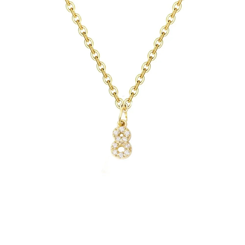 BowLift | Dainty Zircon Letter Initial, Number, Symbol Chain Necklace